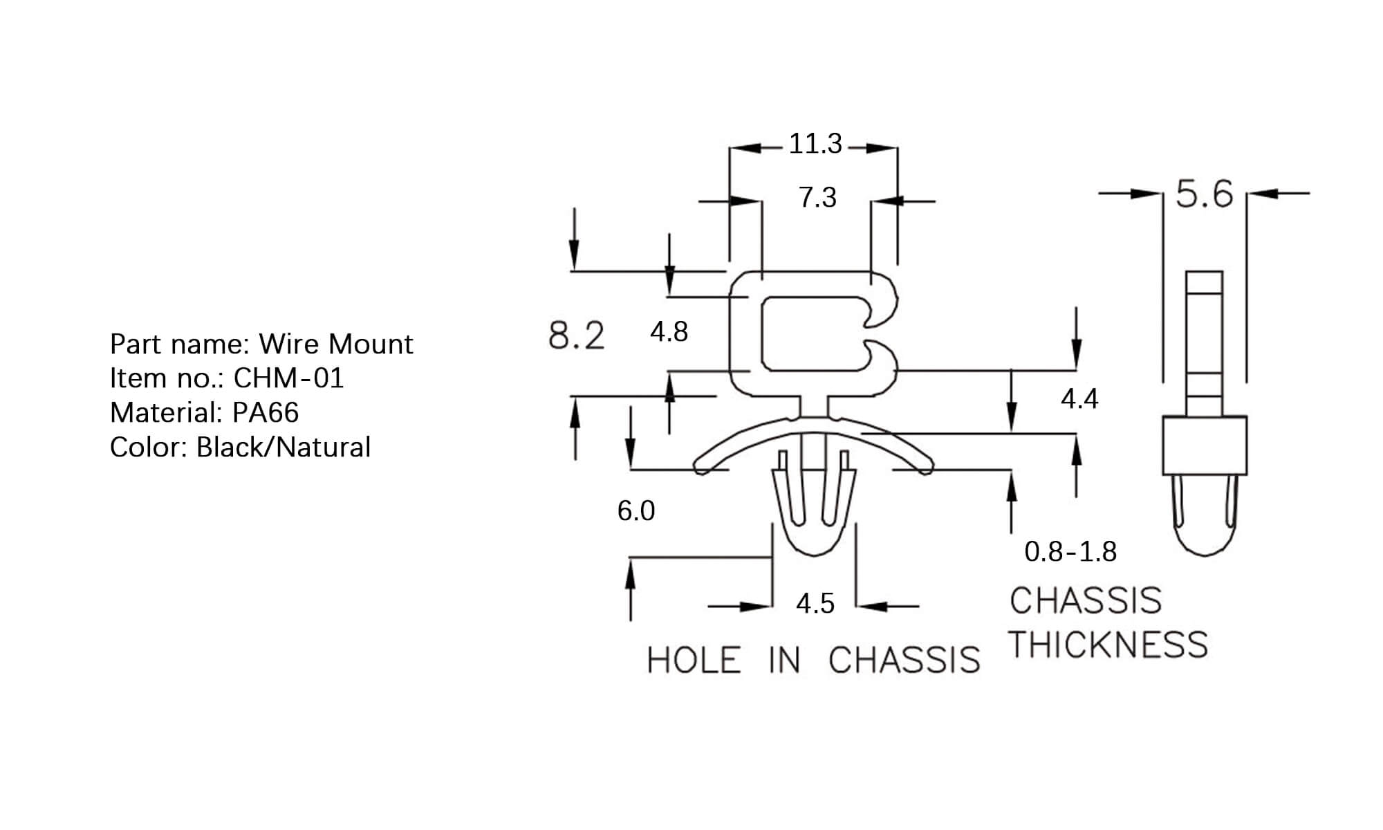 Plastic Wire Mount CHM-01